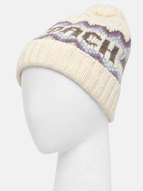 Coach czapka z dodatkiem wełny kolor beżowy 29CCL51 - zdjęcie produktu nr 2