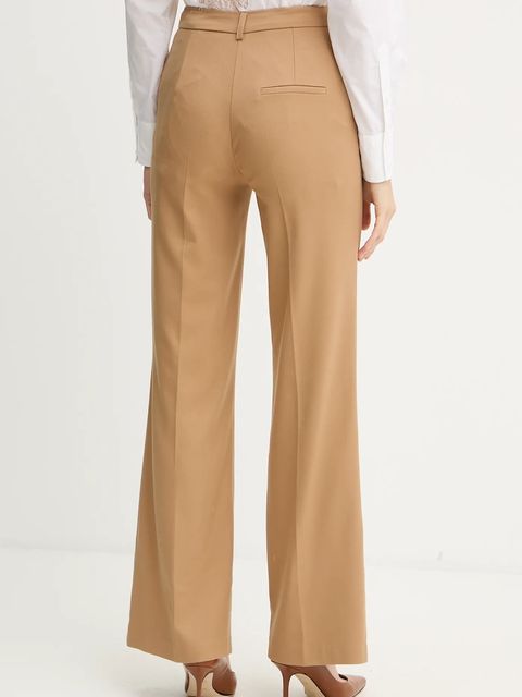 Morgan spodnie PETAL.F damskie kolor beżowy proste high waist PETAL.F