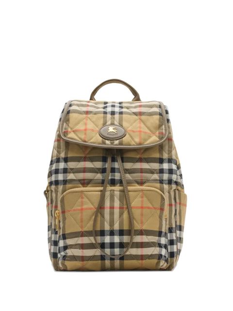 Burberry Horseshoe checked-pattern backpack - Neutrals - zdjęcie produktu nr 1