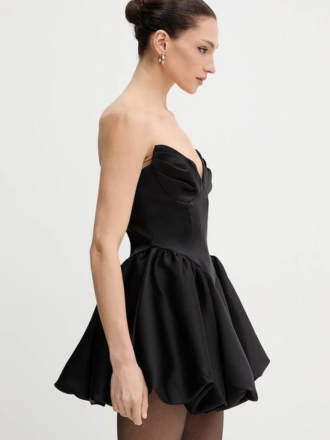 Bardot sukienka kolor czarny mini rozkloszowana 60137DB