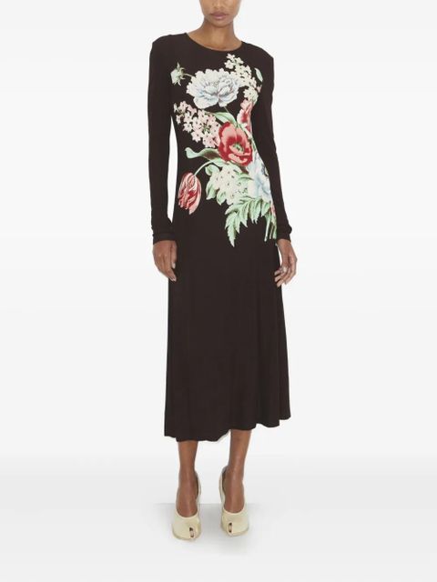 Tory Burch printed jersey midi dress - Brown - zdjęcie produktu nr 2