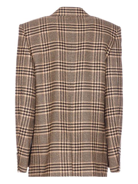 Saint Laurent double-breasted check blazer - Brown - zdjęcie produktu nr 2