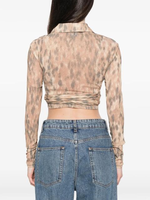 GANNI tie waist shirt - Neutrals