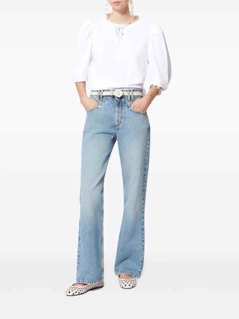 ISABEL MARANT Maeliss Tee puff-sleeve T-shirt - White