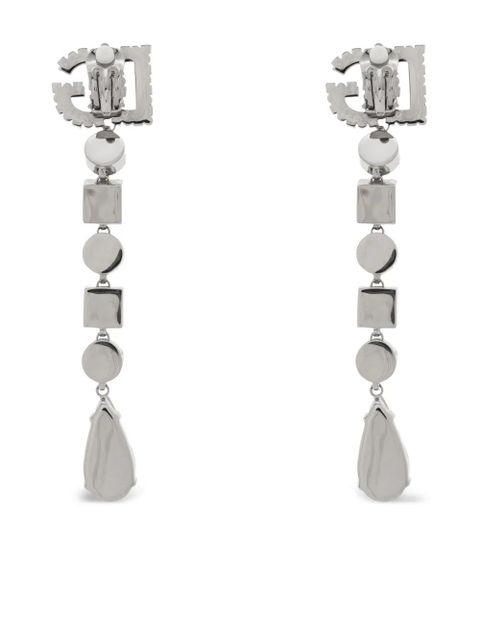 Dolce & Gabbana logo-plaque earrings - Silver