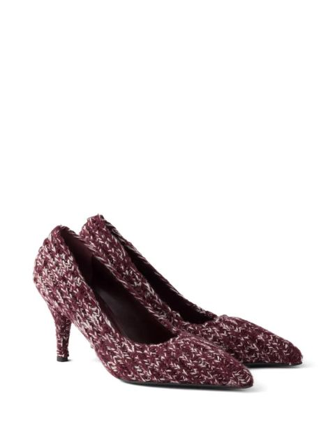Prada knitted pointed-toe pumps - Red