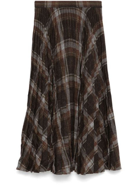 Balenciaga pleated crease-effect midi skirt - Brown - zdjęcie produktu nr 1