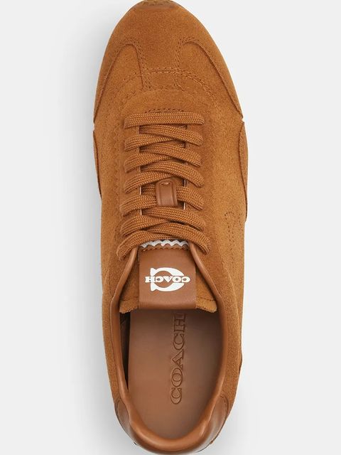 Coach sneakersy zamszowe Flat Sneaker damskie kolor brązowy CCN30