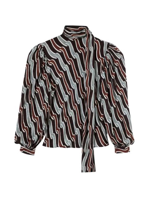 Gucci Heritage Ribbon-print blouse - Black - zdjęcie produktu nr 1