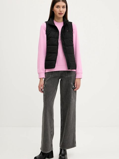 Tommy Jeans bezrękawnik damski kolor czarny przejściowy DW0DW21409