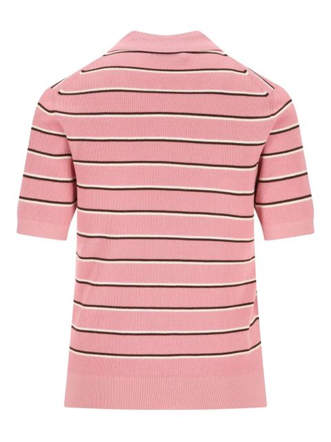 Miu Miu striped-pattern polo top - Pink - zdjęcie produktu nr 2