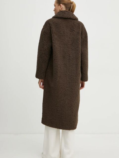 Guess płaszcz ALINA damski kolor brązowy przejściowy W3BL86 WF2C2