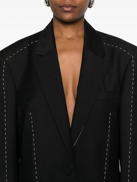 Róhe contrast-stitching blazer - Black - zdjęcie produktu nr 2