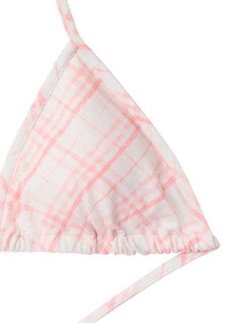 Burberry checked bikini top - White