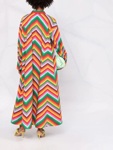 Valentino Garavani chevron print shirt maxi dress - Black