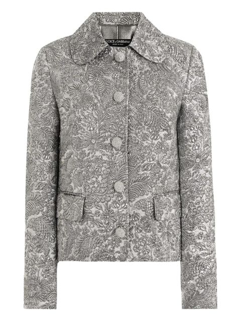 Dolce & Gabbana floral jacquard single-breasted jacket - Silver - zdjęcie produktu nr 1
