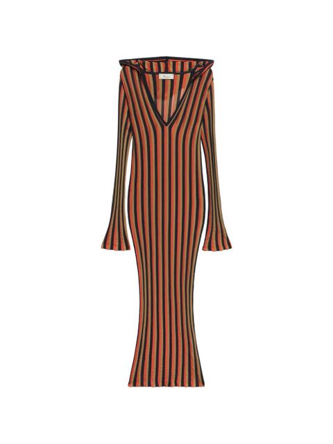 Blumarine striped hooded dress - Black - zdjęcie produktu nr 1