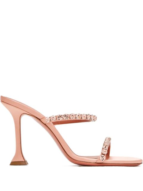 Amina Muaddi 95mm Gigi crystal-embellished sandals - Pink - zdjęcie produktu nr 1