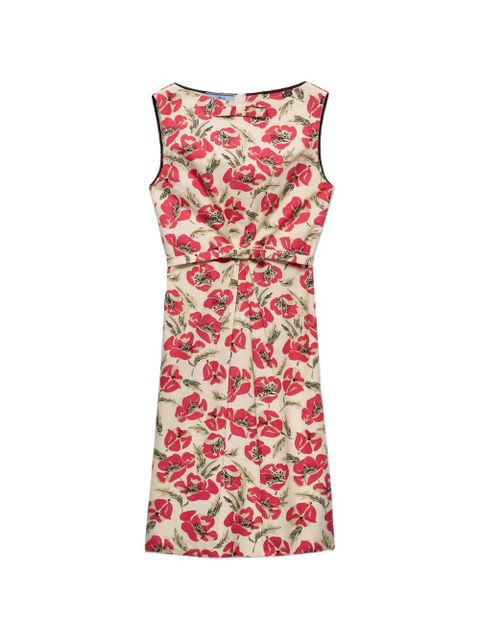 Prada printed soft poplin dress - Neutrals - zdjęcie produktu nr 1