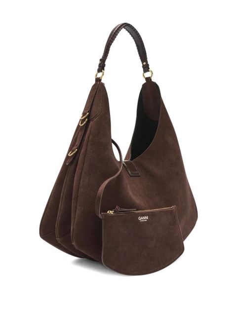 GANNI logo-plaque shoulder bag - Brown - zdjęcie produktu nr 2