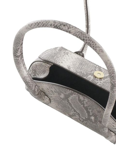 Yuzefi mini Oyster embossed-snakeskin shoulder bag - Grey