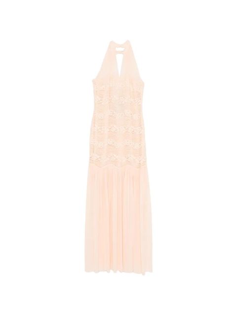 TWINSET laced pleated maxi dress - Pink - zdjęcie produktu nr 1