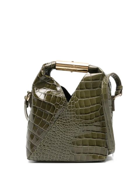MM6 Maison Margiela crocodile-effect top handle shoulder bag - Green - zdjęcie produktu nr 1