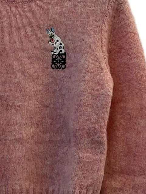 LOEWE appliqué crew-neck sweater - Pink - zdjęcie produktu nr 2