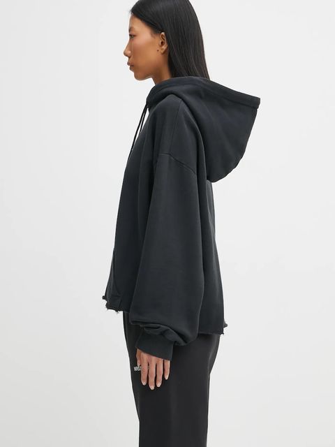 MM6 Maison Margiela bluza bawełniana damska kolor czarny z kapturem gładka S62GU0142.M25024.899