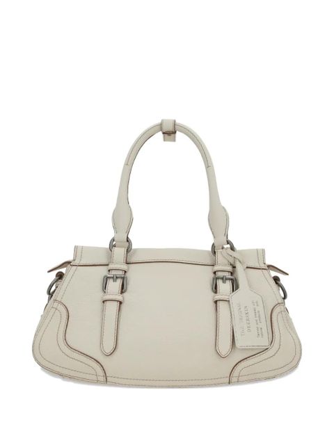 Prada buckle deer leather tote bag - Neutrals