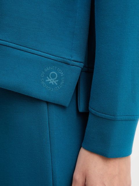 United Colors of Benetton bluza damska kolor turkusowy gładka 3Y2F3M07M