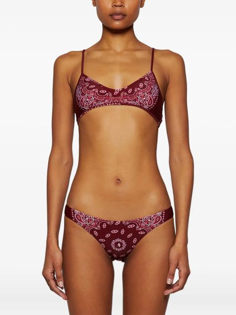 The Attico paisley-print bikini set - Red