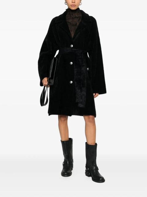 PINKO belted buttoned coat - Black - zdjęcie produktu nr 2