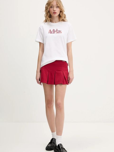 adidas spódnica bawełniana kolor czerwony mini rozkloszowana KD3372 - zdjęcie produktu nr 2