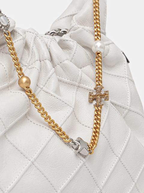 Tory Burch torebka skórzana Fleming kolor biały 164022-100