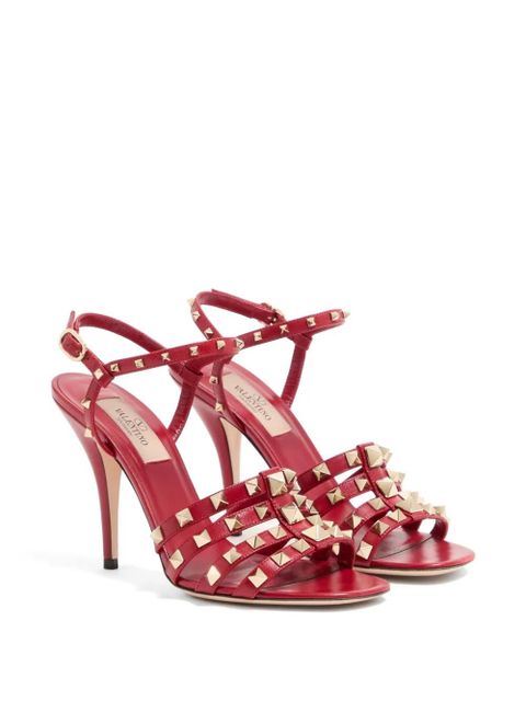 Valentino Garavani Rockstud kidskin sandals 100mm - Red - zdjęcie produktu nr 2