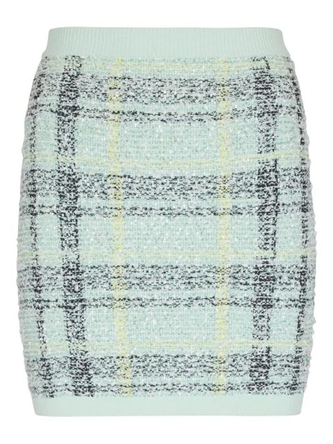 Balmain glitter plaid-pattern mini skirt - Green - zdjęcie produktu nr 1