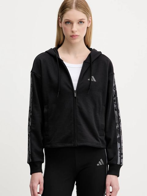 adidas bluza Animal damska kolor czarny z kapturem z aplikacją JM1862 - zdjęcie produktu nr 1