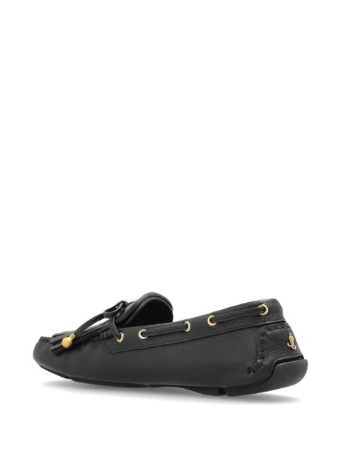 Jimmy Choo Manon tassel leather boat shoes - Black