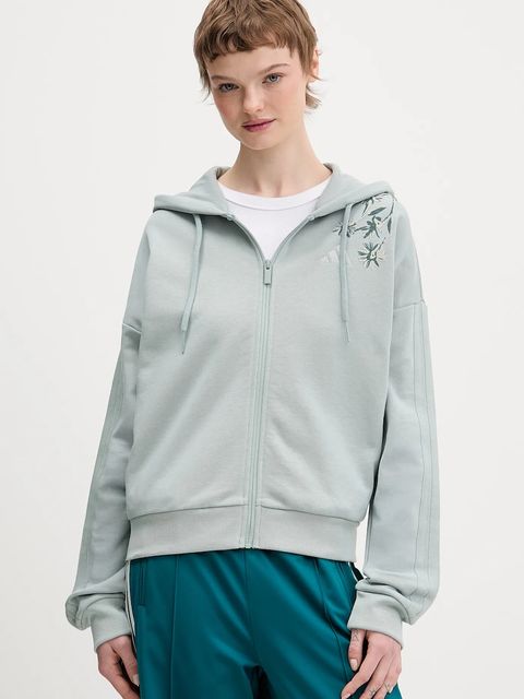 adidas bluza Essentials damska kolor zielony z kapturem z aplikacją KF0015 - zdjęcie produktu nr 1