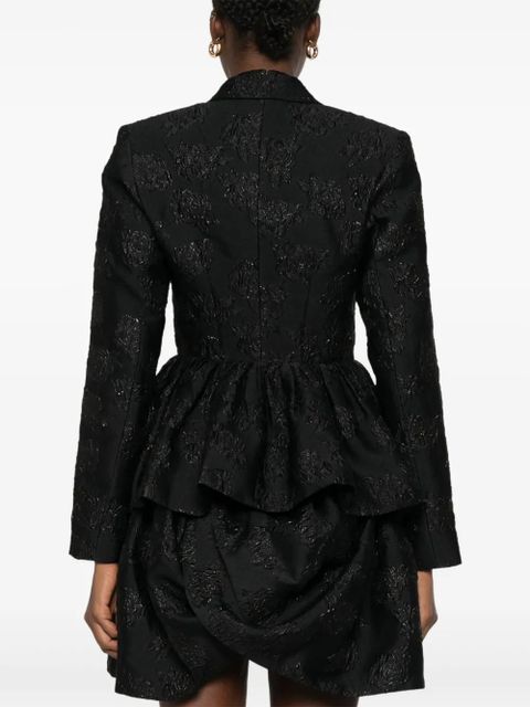 ROTATE BIRGER CHRISTENSEN cloqué-effect draped-detailing blazer - Black