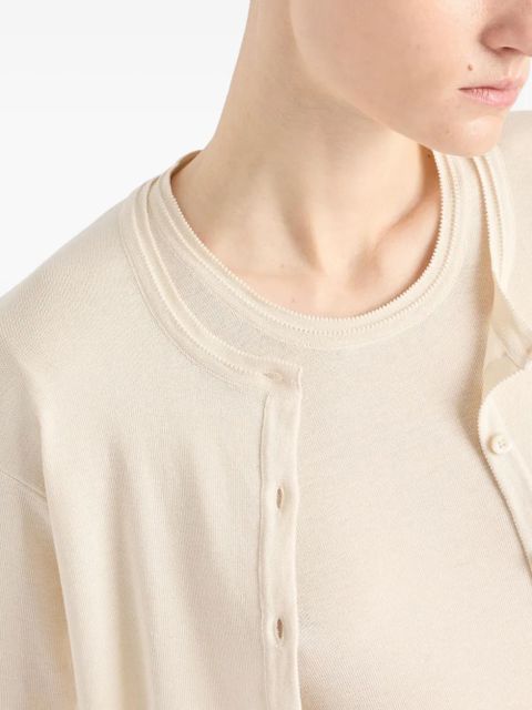 Prada triangle-logo short-sleeve sweater - Neutrals - zdjęcie produktu nr 2