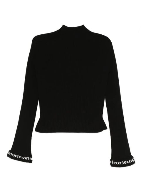 Alexander Wang logo-detail ribbed top - Black - zdjęcie produktu nr 1