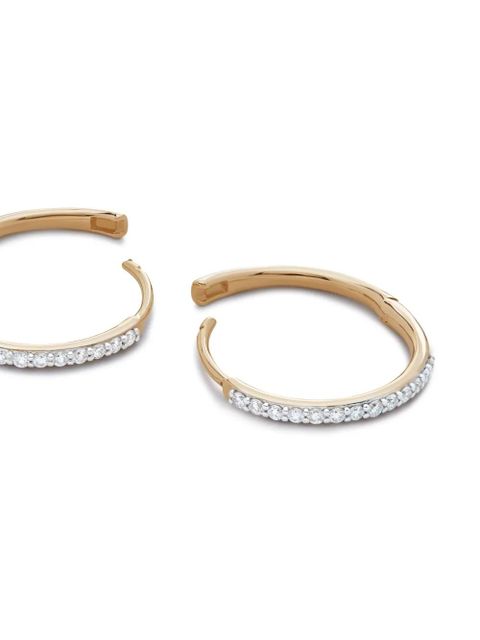 Monica Vinader 14kt yellow gold diamond hoop earrings - zdjęcie produktu nr 2