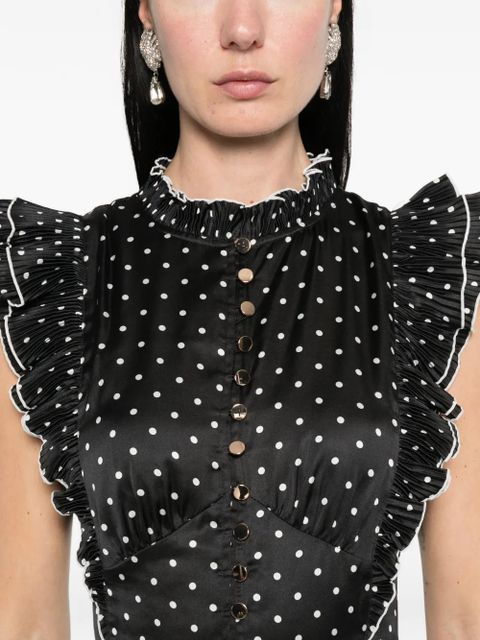 Self-Portrait sleeveless polka dot maxi dress - Black