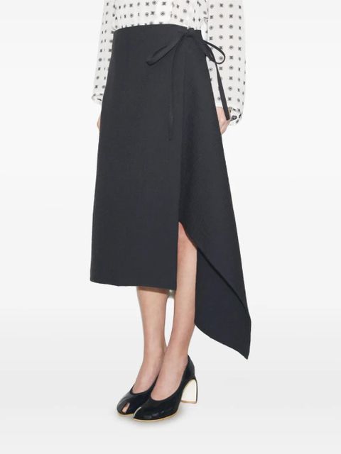 Tory Burch wrap-effect midi skirt - Black