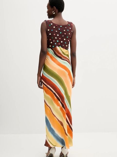 Never Fully Dressed sukienka bawełniana kolor pomarańczowy maxi rozkloszowana NFDDR2267