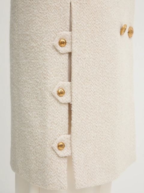 Elisabetta Franchi płaszcz z dodatkiem wełny kolor beżowy CP00456E2