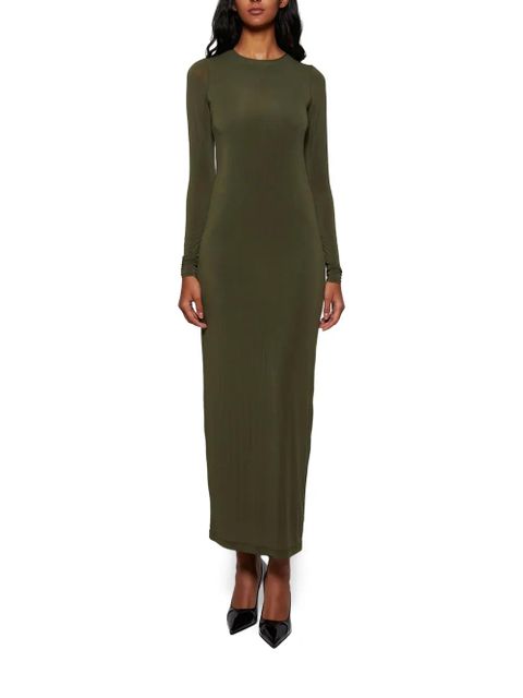 WARDROBE.NYC sheer long-sleeves maxi dress - Green