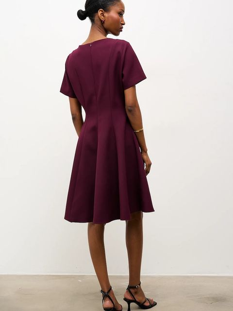 Answear.LAB sukienka kolor bordowy mini rozkloszowana